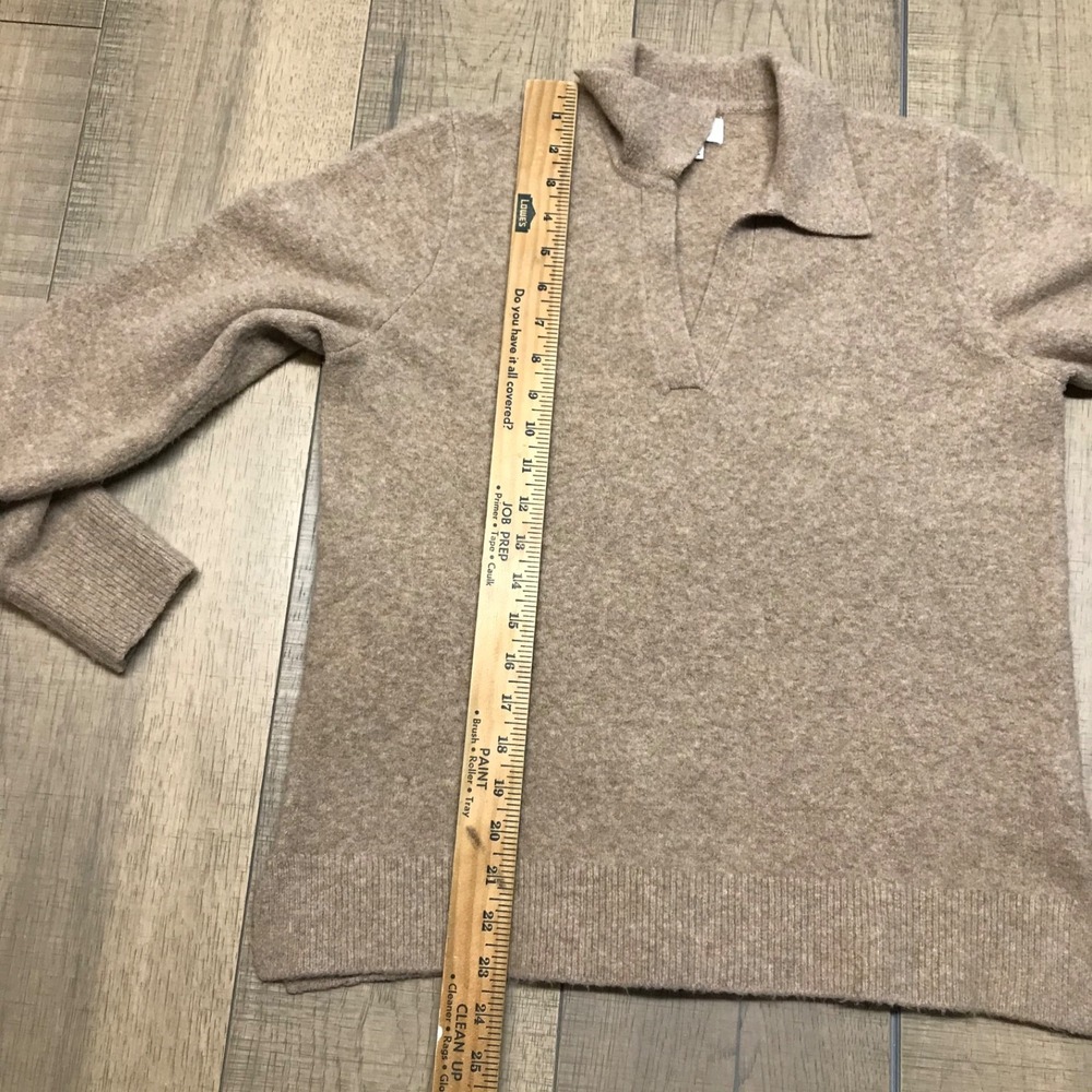 J.CREW Sweater Womens‎ Size M Brown Polo Collar V-Neck Knit Extra Soft Preppy - Picture 8 of 10